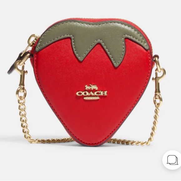 Coach Handbags - 🍓Coach Strawberry Coin Pouch on Chain 🍓